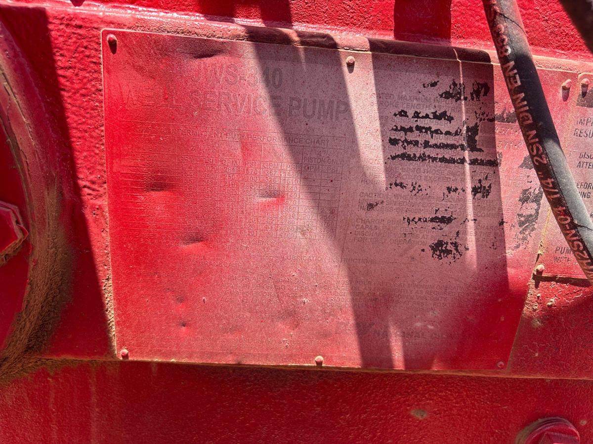 Used NOV 200T/JWS-340 pump unit, skidded