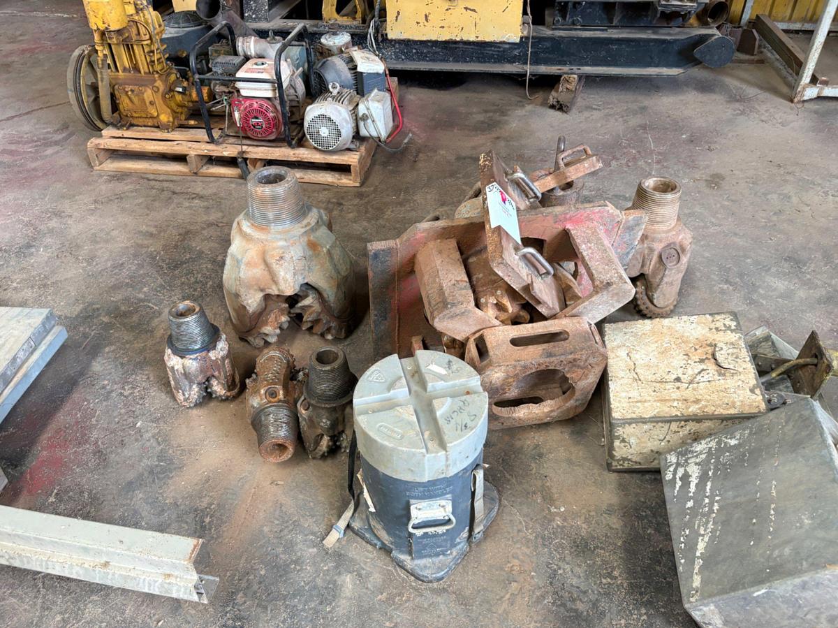 Used (7) assorted tricone drill bits w/ bit breaker