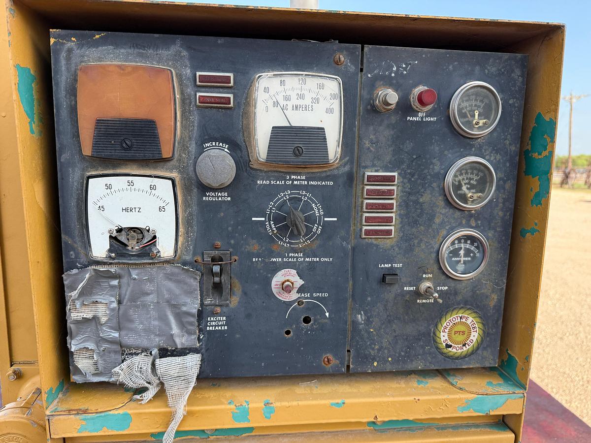 Used ONAN GENSET 100-KW 3-PHASE P/B ALLIS-CHALMERS 670T DIESEL ENGINE, MTD ON T/A BP TRAILER