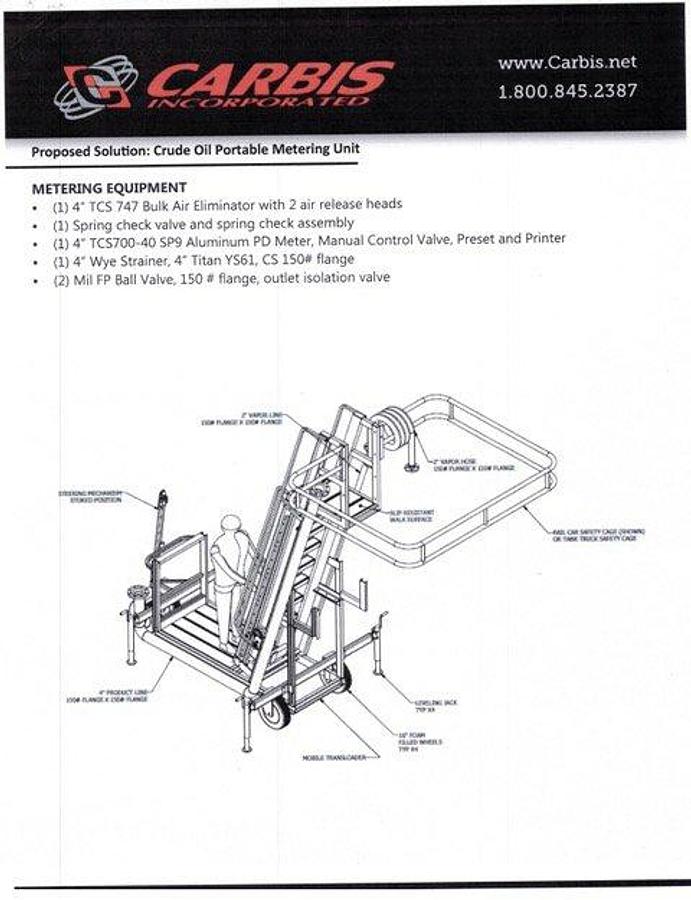 Used CARBIS INC. CRUDE OIL PORTABLE METERING UNIT