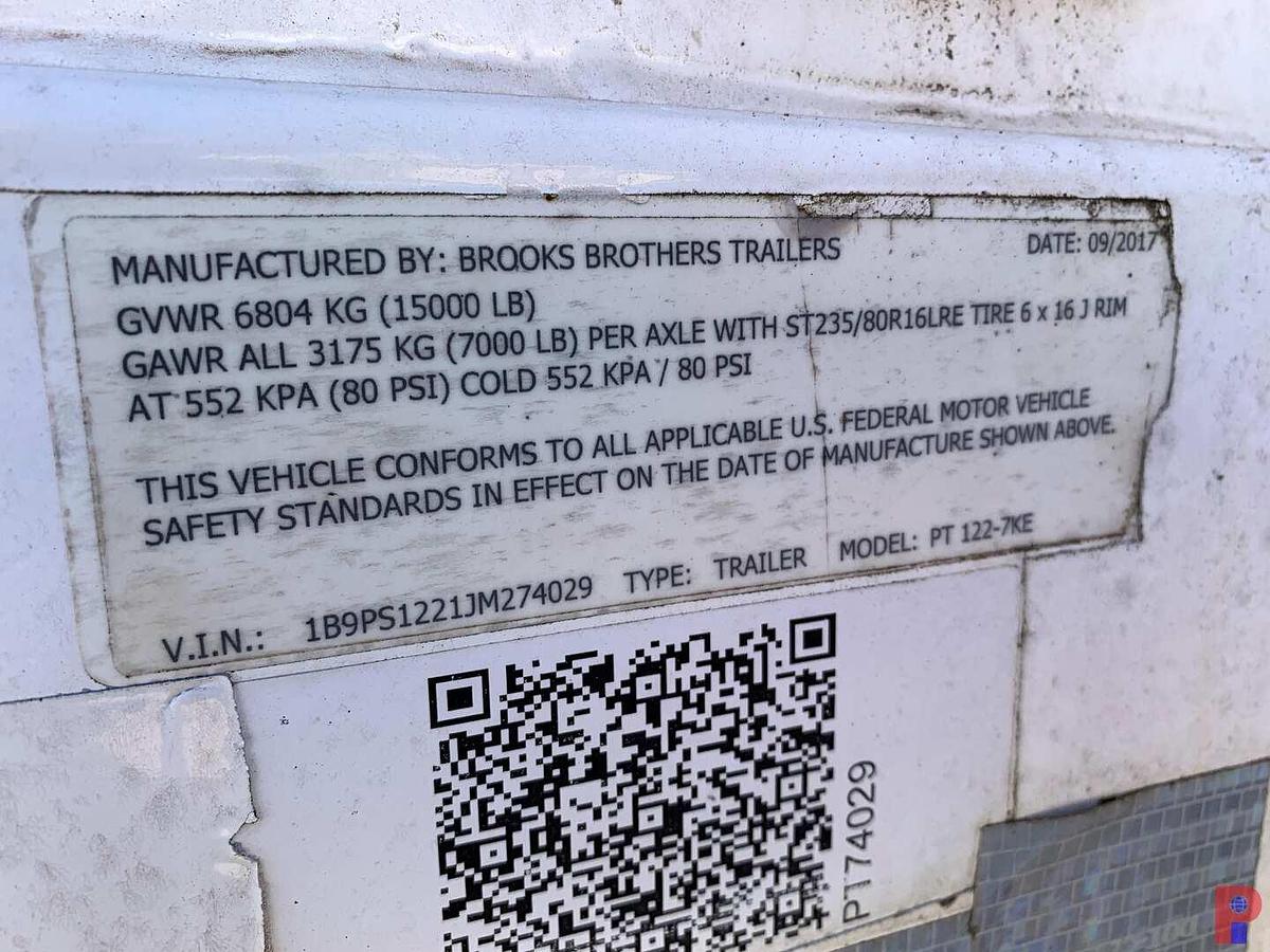 Used 2017 BROOKS BROTHERS TRAILERS 21’ T/A PINTLE HITCH POLE TRAILER
