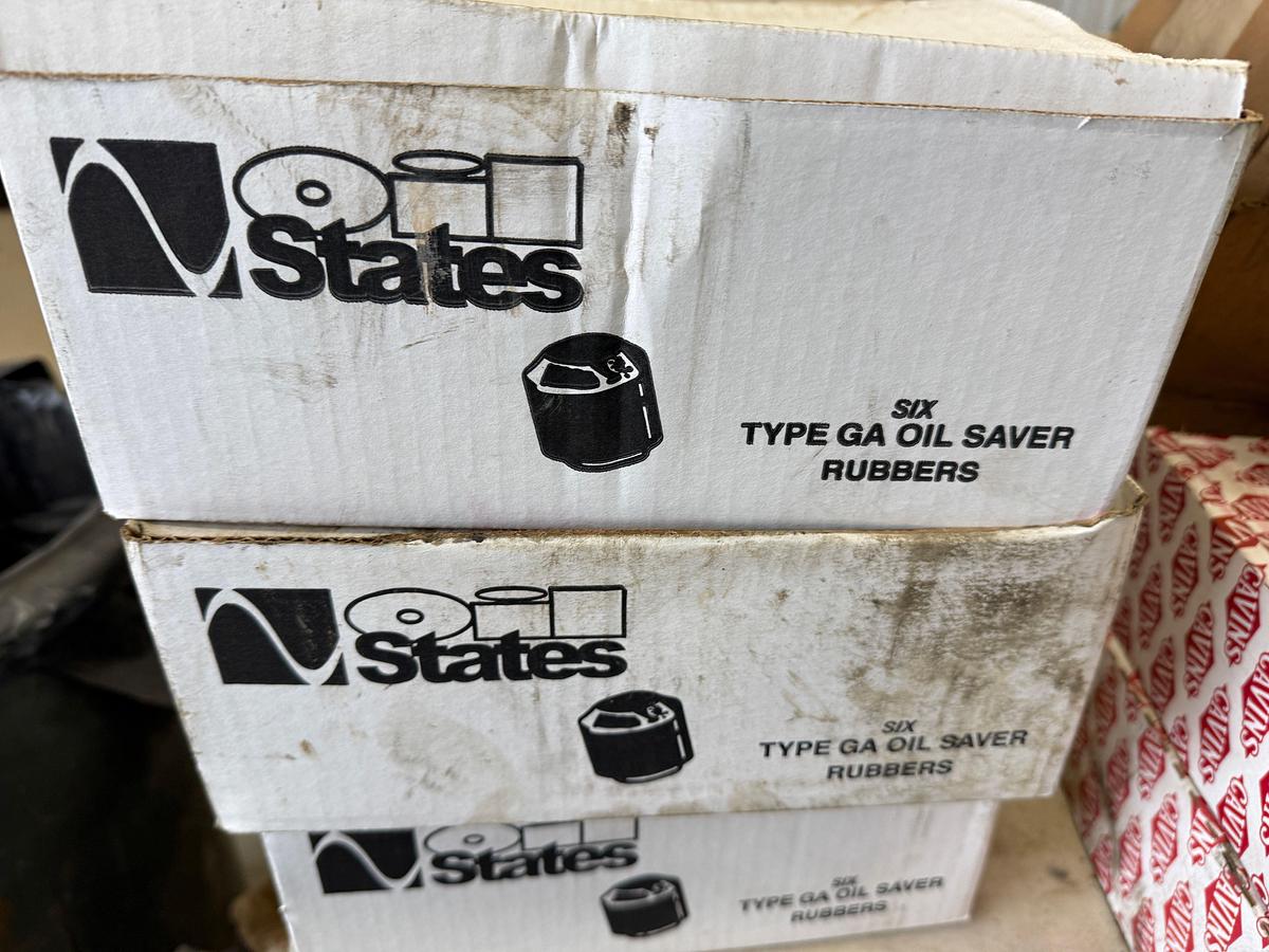 Used (UNUSED) (6) BOXES of TYPE GA OIL SAVER RUBBERS, (3) BOXES CAVINS 2-7/8” & (2) CAVINS 2-3/8” INSERTS, (1) 9” 2-3/8” TUBING WIPER