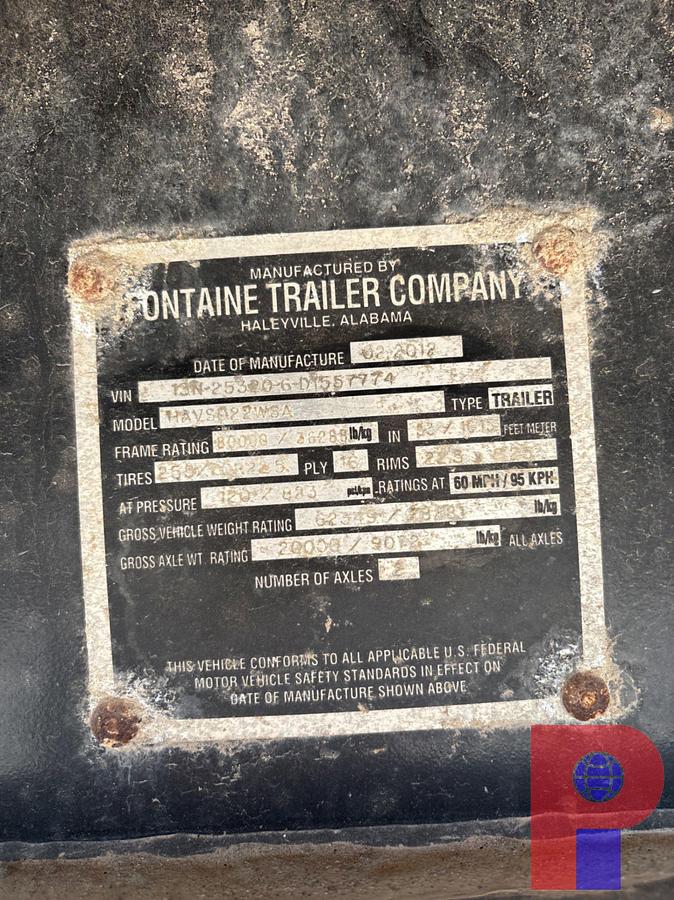 Used 2013 FONTAINE 53’ X 102” T/A STEP DECK TRAILER