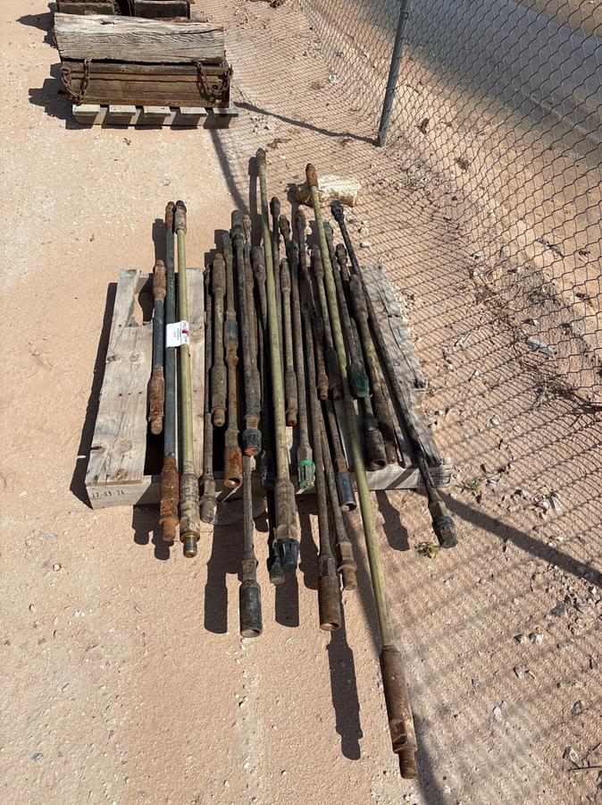 Used Pallet of (25) assorted sucker rod pup jts 1’L to 8’L