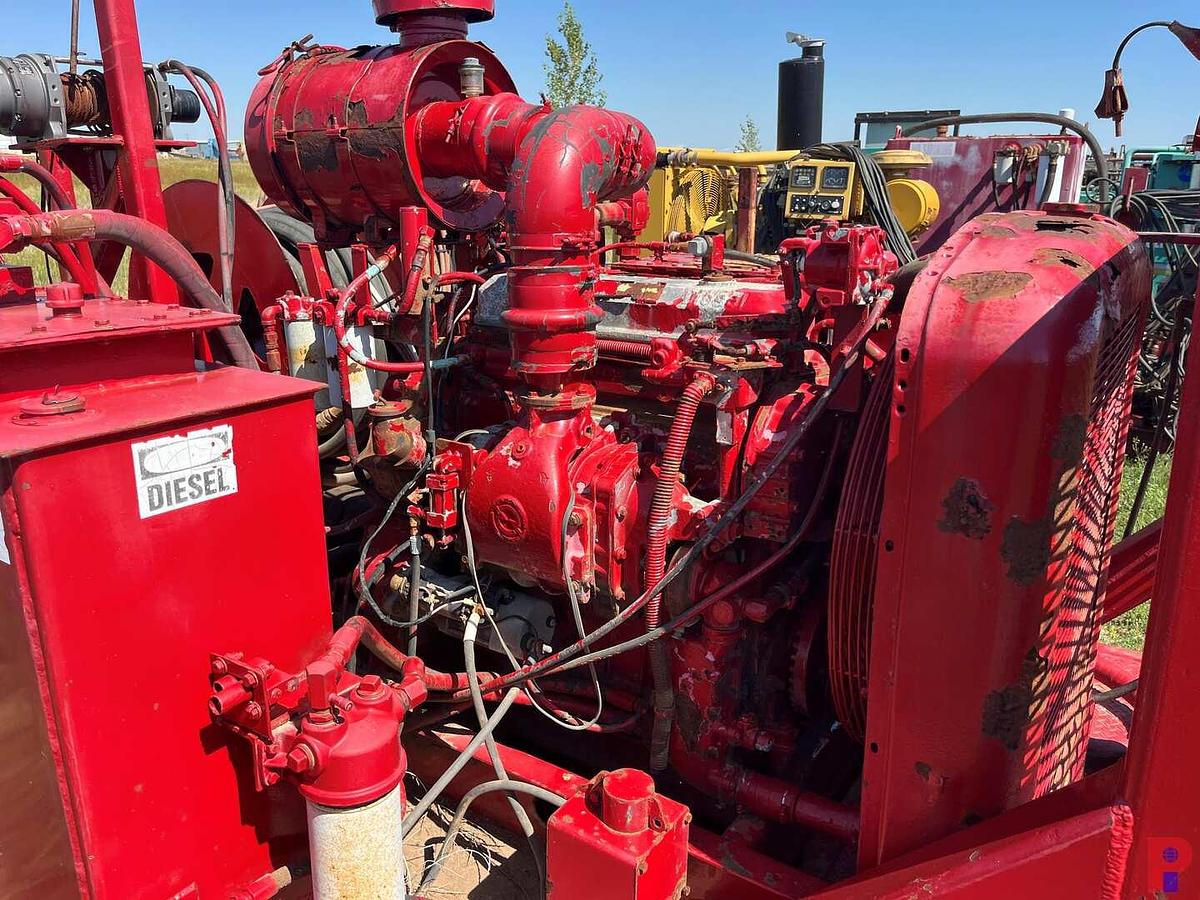 Used POWER SWIVEL SKID (NO SWIVEL) W/ DETROIT 4-71 DIESEL ENGINE, HOSES & REELS