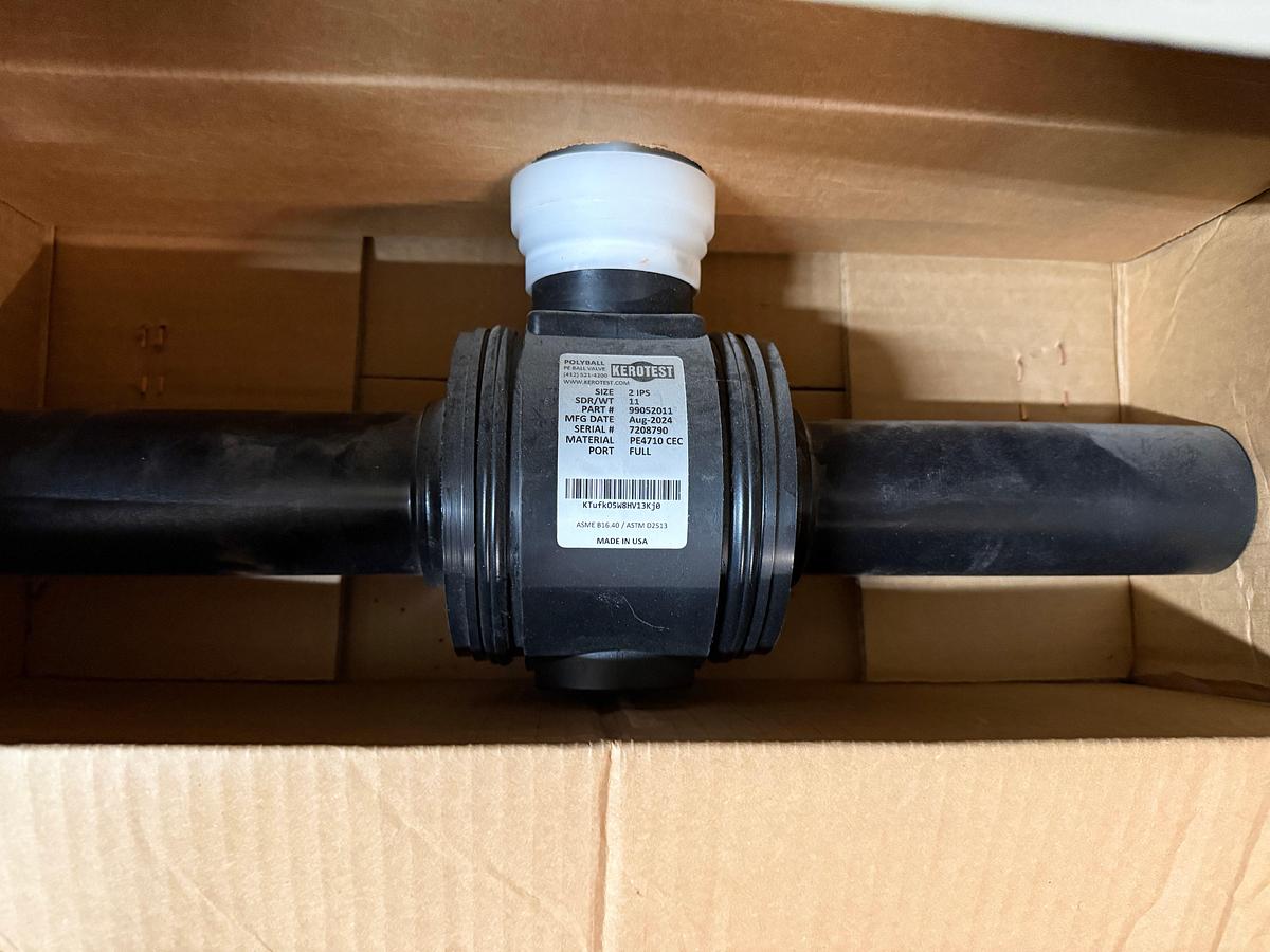 Used SECTION OF MOSTLY HEAVY WALL PVC COUPLINGS, EL’S, SOME STEEL & VICTAULIC TYPE, & (8) FLANGED BALL VALVES & RELATED
