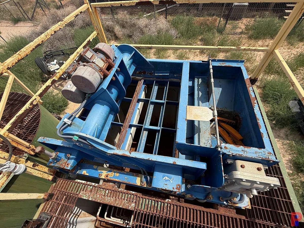 Used 30’L X 8’ W X 5.8’ 3-COMPARTMENT 180 BBL. MIXING TANK P/B (2) 75 HP ELECTRIC MOTORS