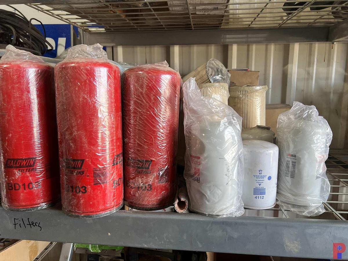 Used ENTIRE TW0 & THREE RACK SHELVES TO INCLUDE: 8-BREATHER FILTERS, AIR FILTERS, AIR FILTER REGULATER & SEE DETAILS