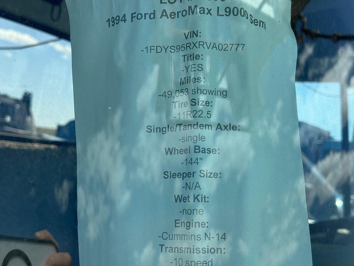 Used FRANKS EXPLORER II SWAB RIG MTD ON 1994 FORD L9000 T/A TRUCK