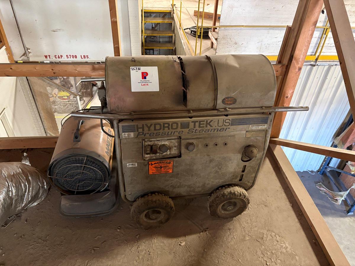Used Hydro-tek HD20004E2G pressure steamer & master 80,000btu heater