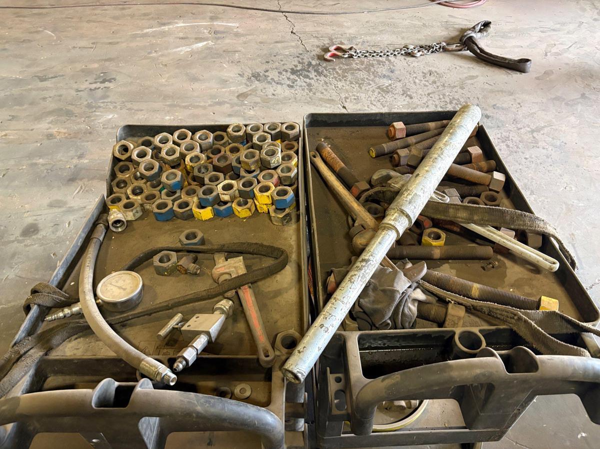 Used (2) Rubbermaid rolling tool carts w/ contents