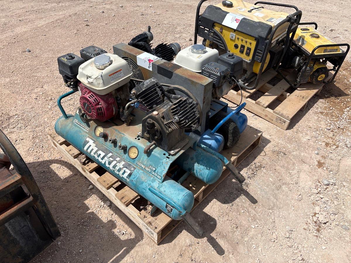 Used Eagle 12.5cfm & makita 12.5 cfm gas powered air compressors