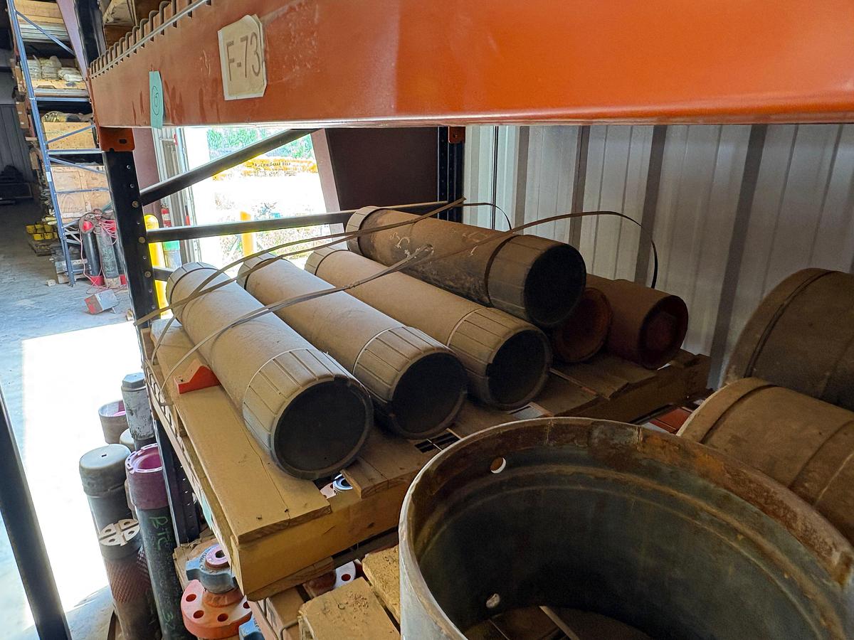 Used Contents of (4 shelves) w/ (65) assorted 2” to 4” weco flanges, casing hangers, & (38) 7” casing pup jts