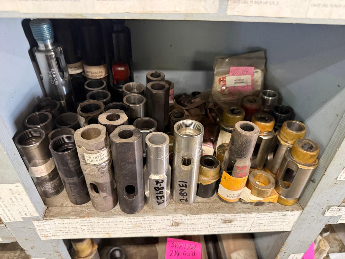 Used (120+) 1-1/2” STAINLESS STEEL GUIDES , STEEL MANUAL & MECHANICAL HOLD DOWN, GUIDE CAGES, 3-WING CAGES, PULL ROD CONN, & RELATED