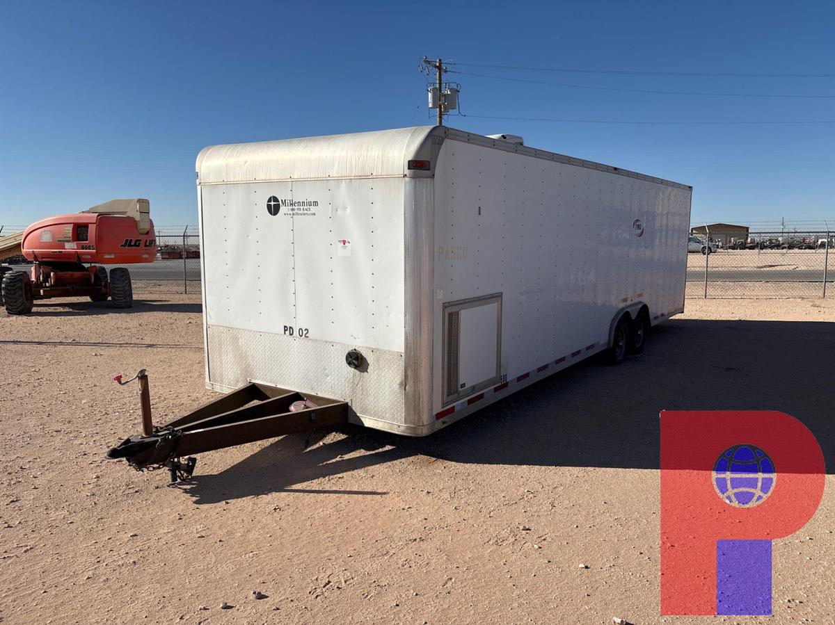 Used MILLENNIUM 28’ X 8’ T/A BUMPER PULL ENCLOSED TRAILER