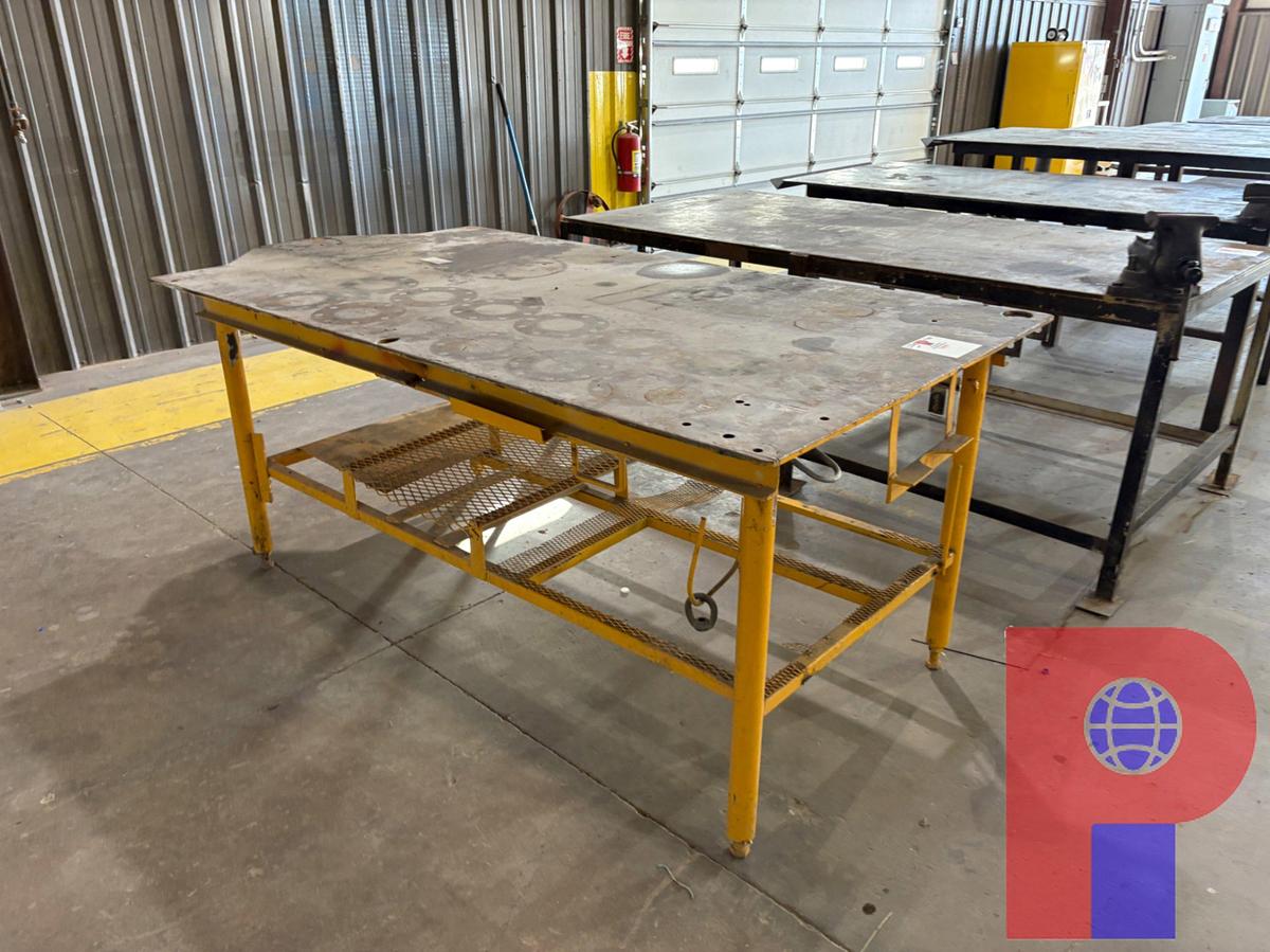 Used 8’ X 4’ X 3’ STEEL SHOP TABLE