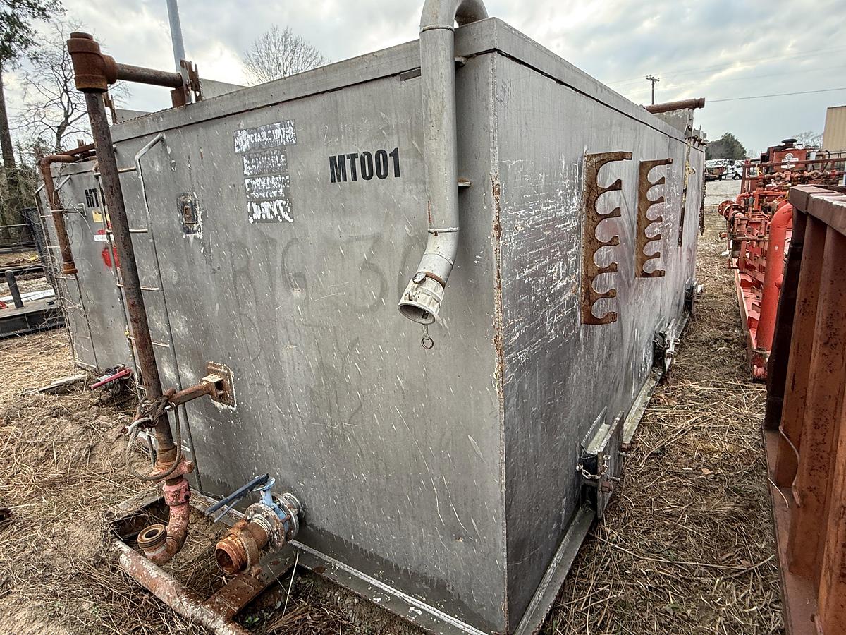 Used 22’ X 84” X 78” 3-COMP REVERSE PIT W/ GAS BUSTER, CATWALK, & IRON RACK