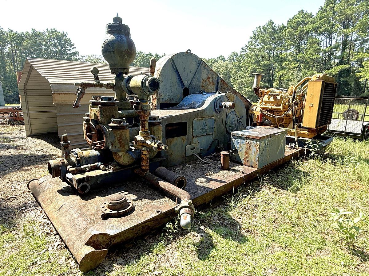 Used CONTINENTAL EMSCO C-375 DUPLEX MUD PUMP P/B CATERPILLAR 3408 DITA, SKIDDED
