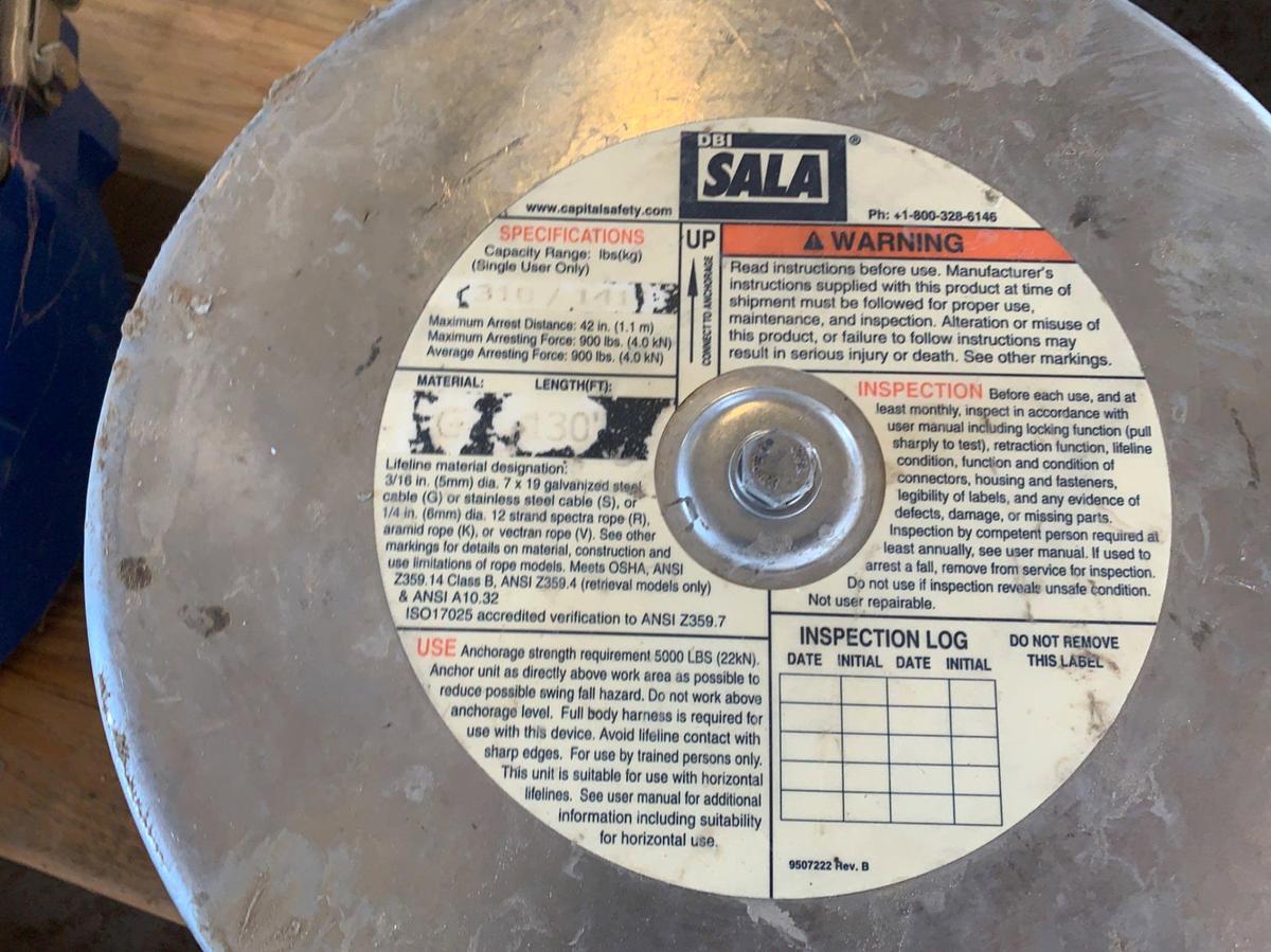 Used (5) SALA 130’ and 85’ Fall Protection System