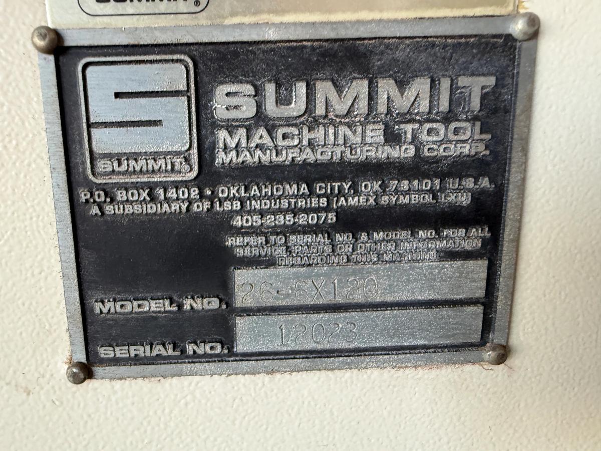 Used SUMMIT 26-6x120 METAL LATHE