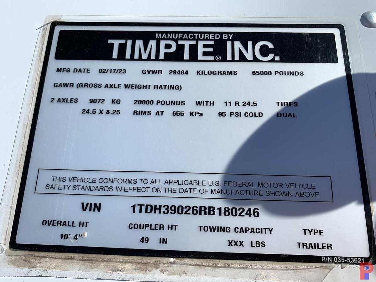 Used 2024 TIMPTE ROUGHNECK 39’ X 8’ T/A HOPPER BOTTOM SAND TRAILER