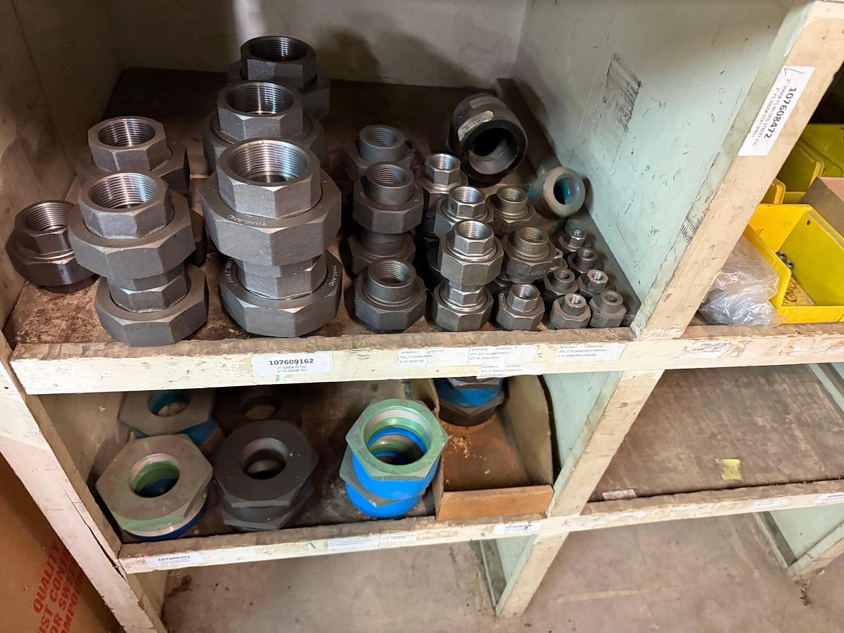 Used SECTION OF (100+) MOSTLY 1/8” THRU 3” 2K WP HEAVY WALL PIPE FITTINGS