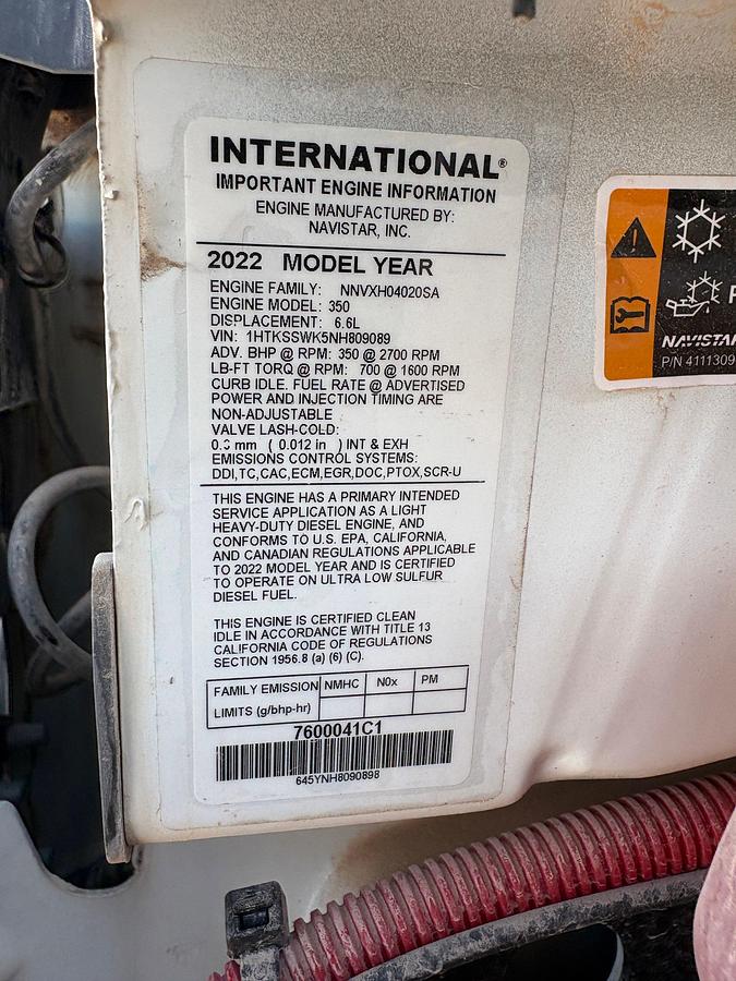 Used 2022 INTERNATIONAL CV515 SINGLE CAB FLATBED DUMP TRUCK