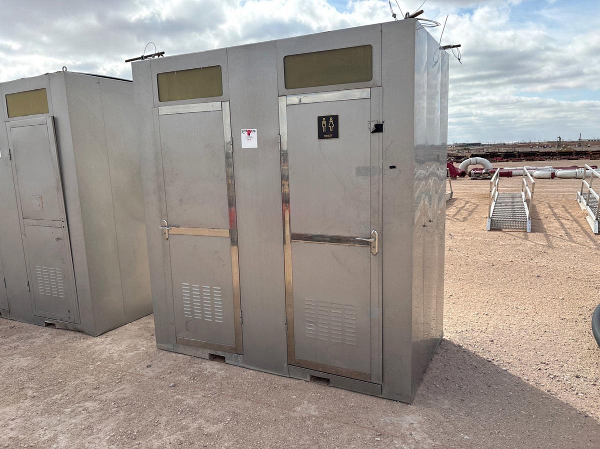 Used 7’ x 4’ x 8’ 2-room portable restroom