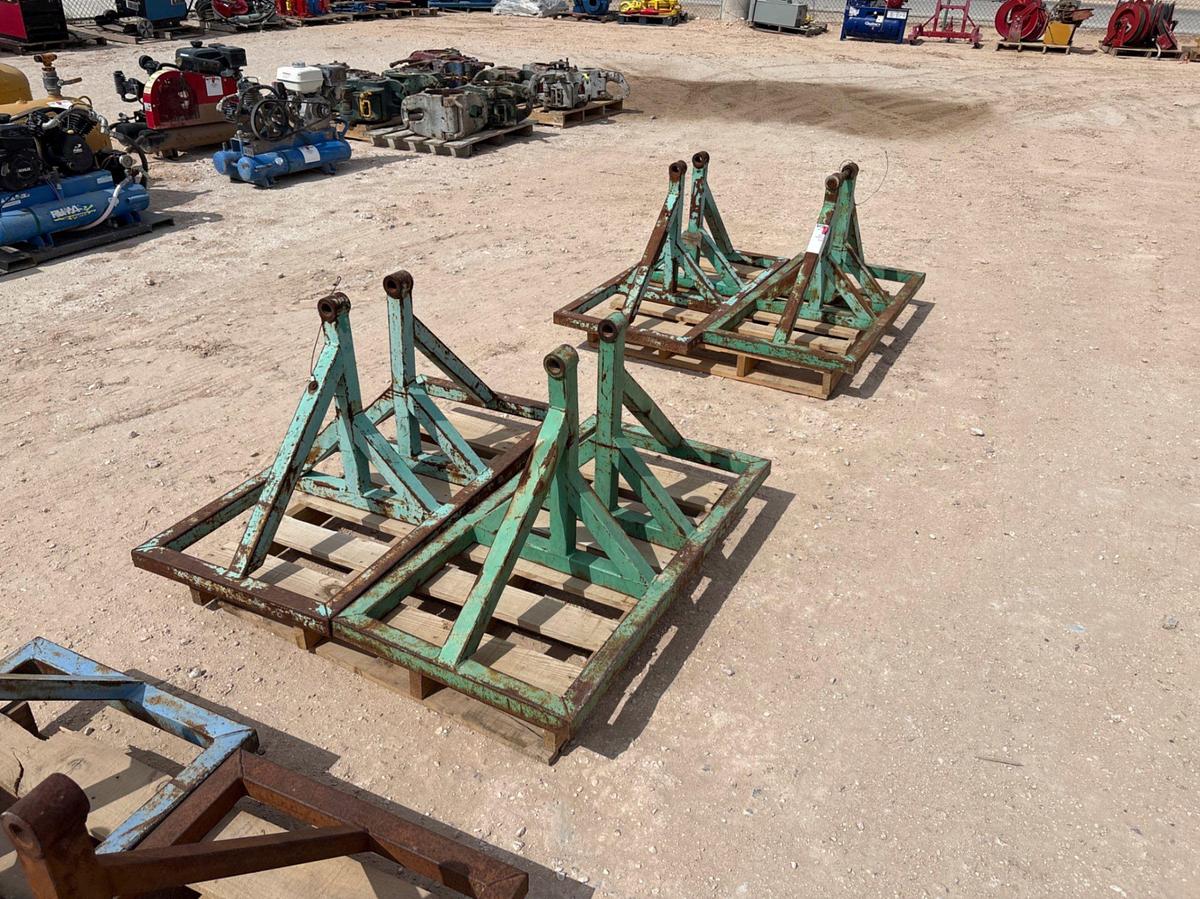 Used (3) 26” wireline sheaves w/ (11) sheave storage racks