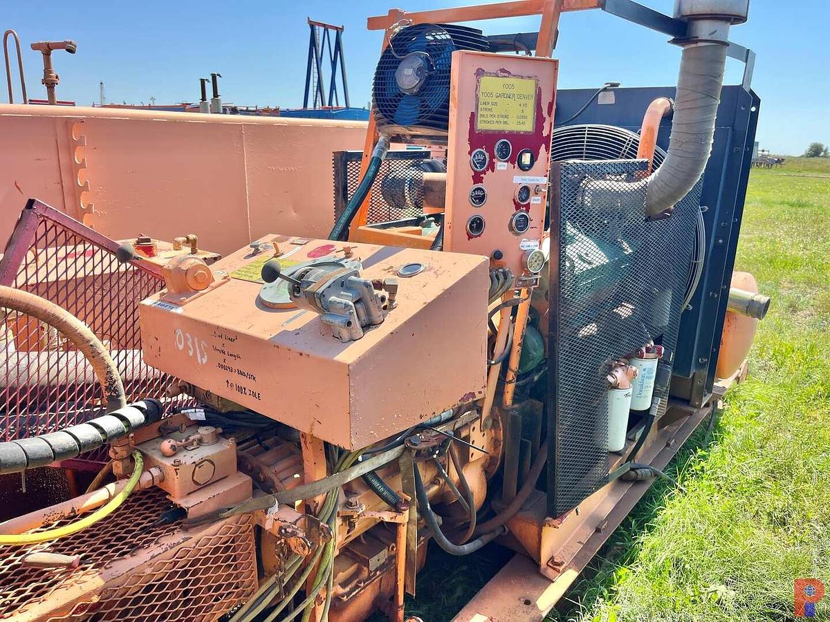 Used GARDNER DENVER PAH 5K TRIPLEX WELL SERVICE PUMP P/B DETROIT 8V92T ALLISON TRANS, SKIDDED