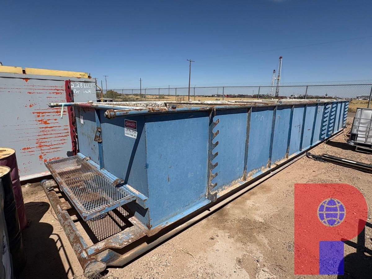 Used 38’ X 8’ X 4’ OPEN TOP FLUID TANK