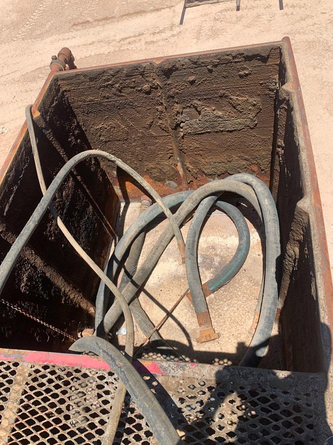 Used 21’ L x 9’ W x 8’ T 115 Bbl Open Top Skidded Tank w/ 2 Compartments