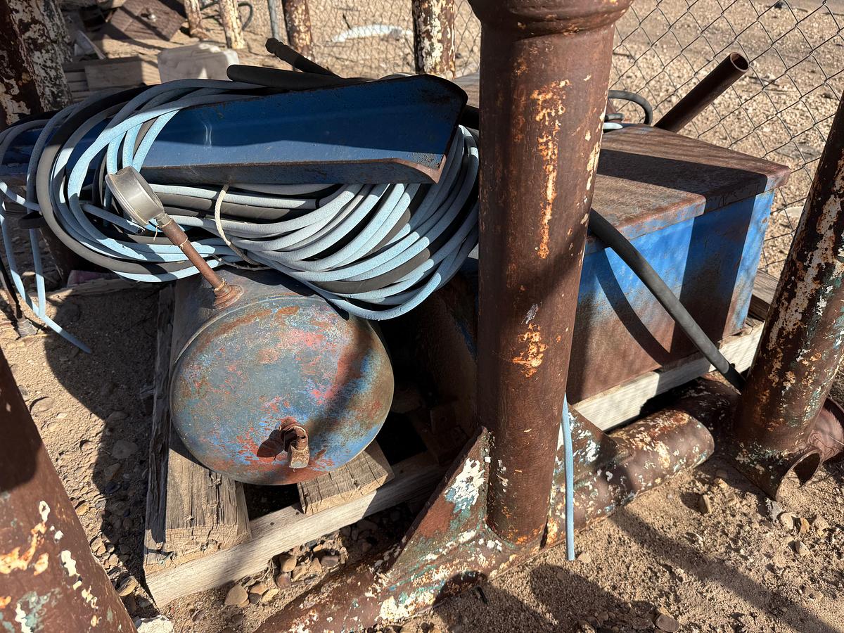 Used 50 GALLON FUEL TANK, STEEL FRONT BUMPER, & PALLET W/ AIR TANK, (2) BATTERY BOXES