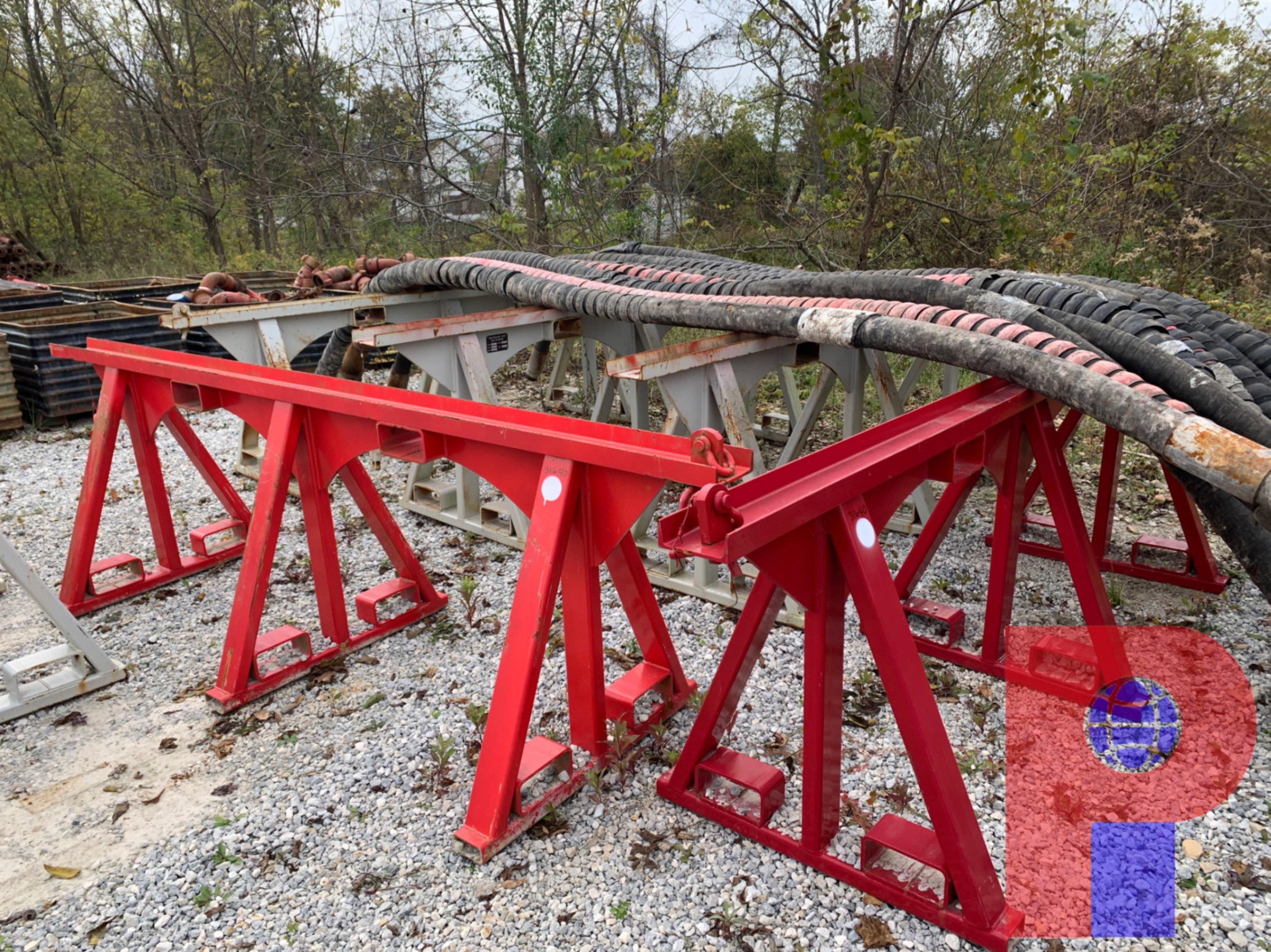 Used (2X$) 11’ X 39” TRIANGLE PIPE RACKS