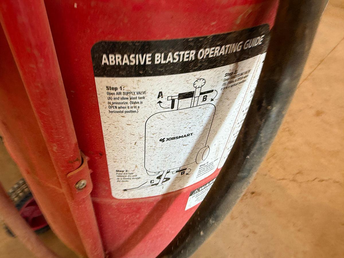 Used (1) JOBSMART ABRASIVE BLASTER & (1) SCHUMACHER 175A BATTERY CHARGER