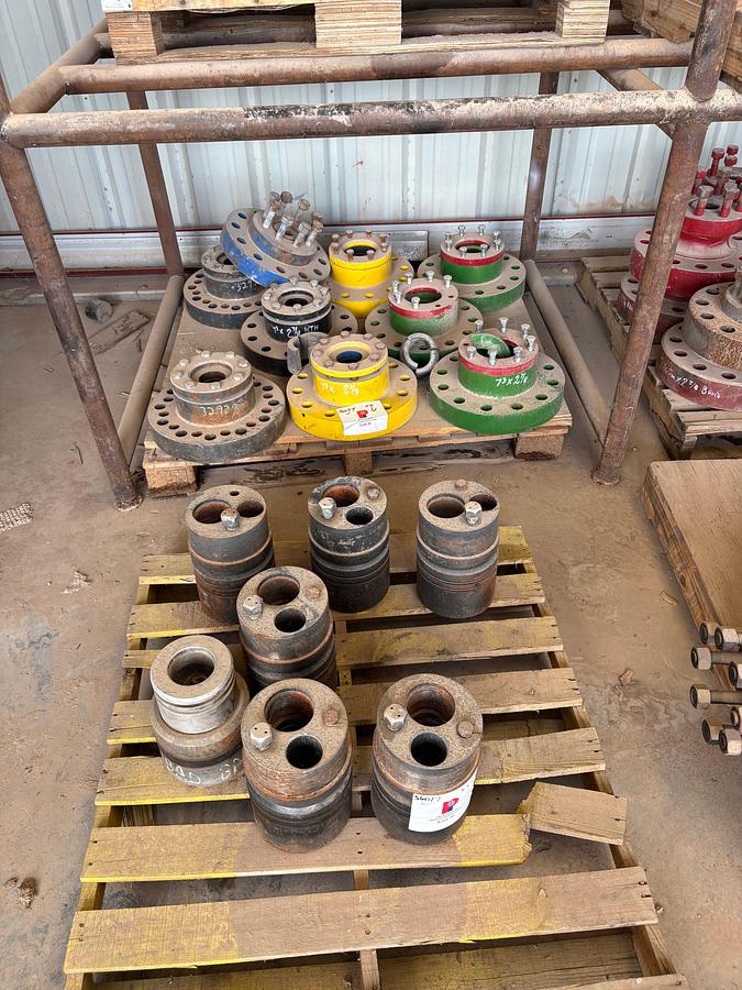 Used (2 pallets) w/ (9) 7 x 2-7/8 adapter flanges & (7) tubing hangers