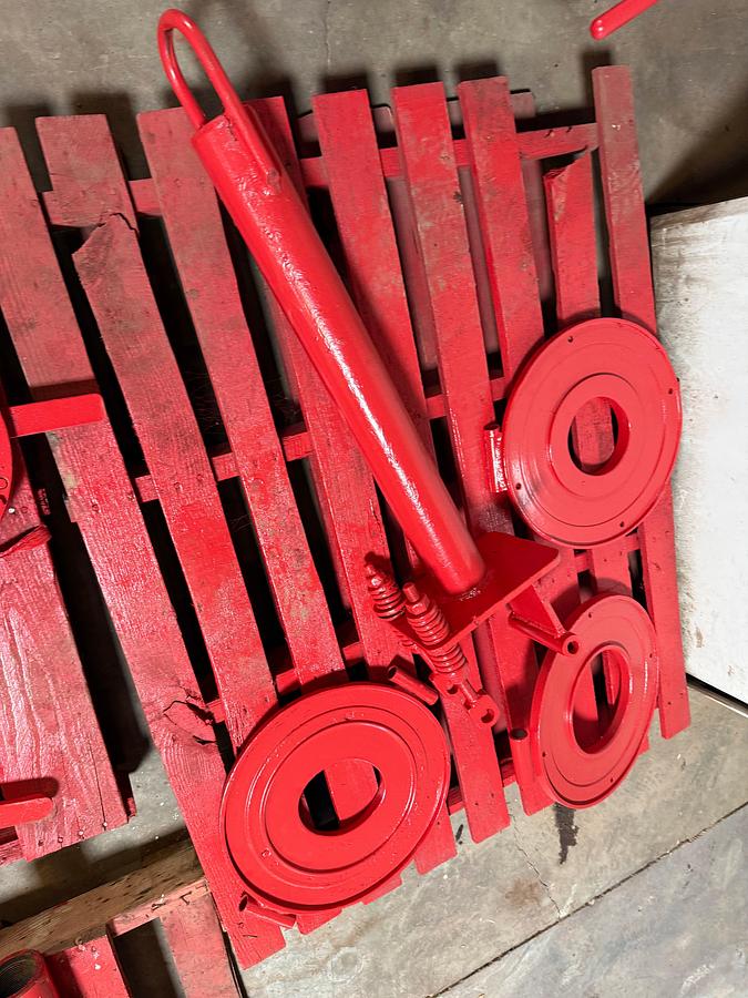 Used (2) PALLETS W/ TONG BACKUPS, HANGING BRACKET, & TOP PLATES