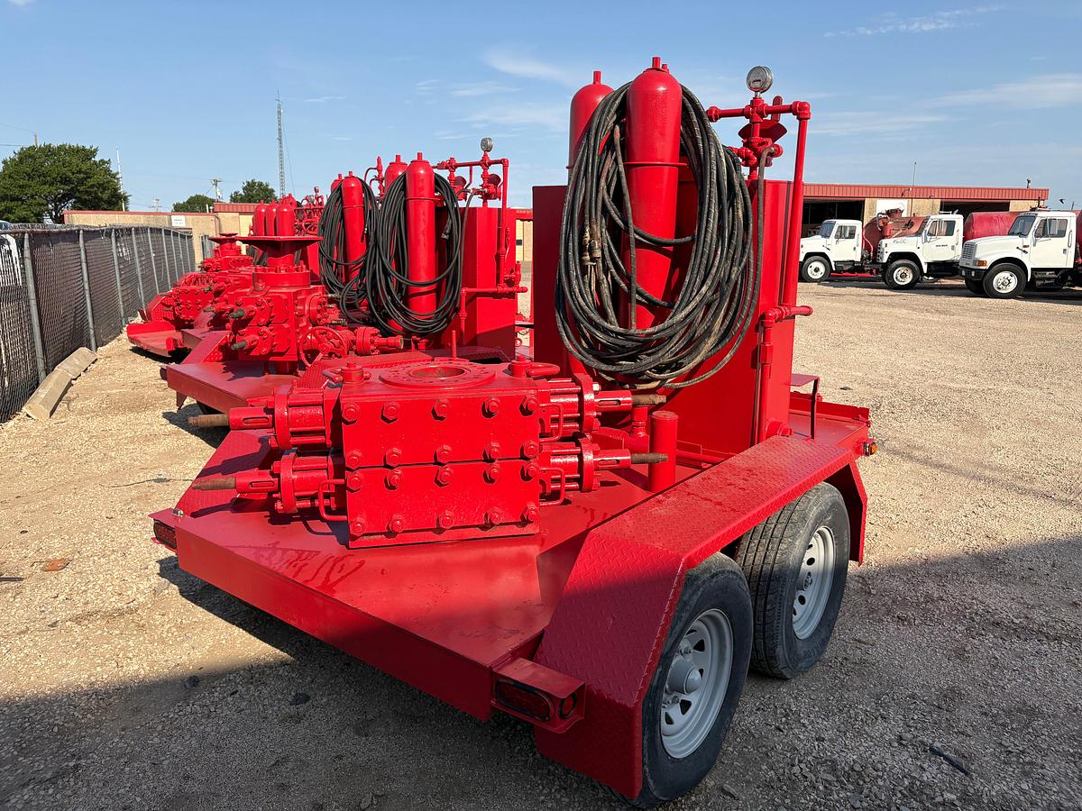 Used 2-station closing unit mtd on SHOPBUILT 10’ x 5’ t/a bumper pull trailer
