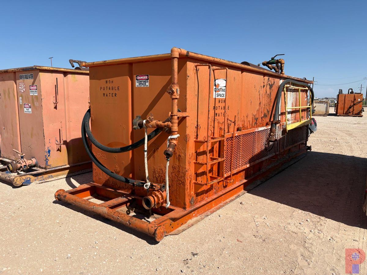 Used 18’ X 6’ X 6’ 2-COMPARTMENT OPEN TOP TANK