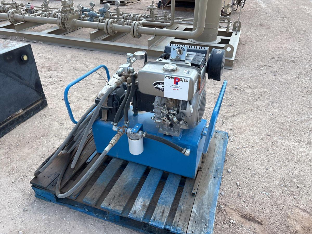 Used 3K PSI PORTABLE HYDRAULIC POWER UNIT P/B: KUBOTA DIESEL ENGINE