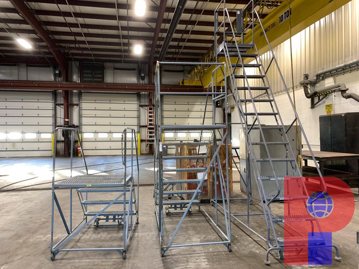 Used (3) STEEL ROLLING STAIR CASES