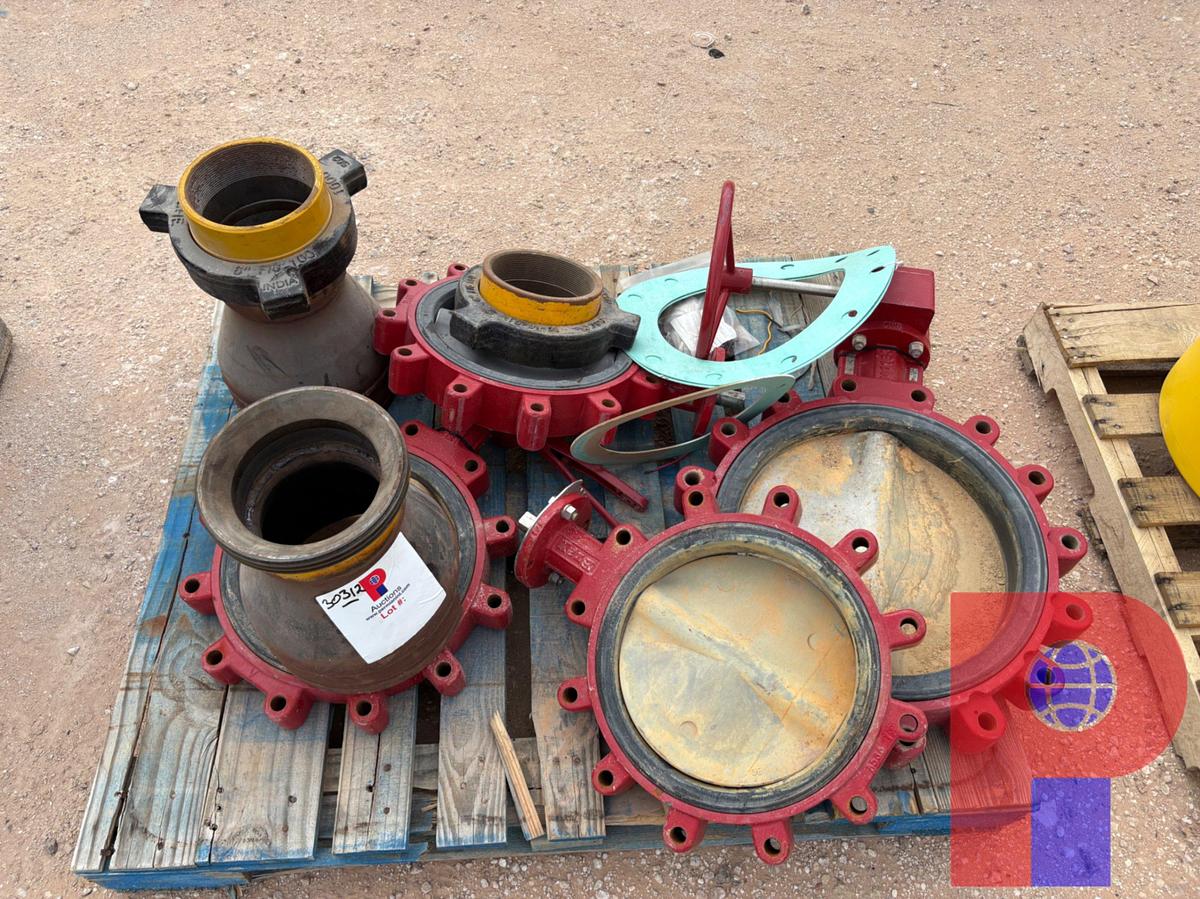 Used (4) BRAY BUTTERFLY VALVES, 12” - 16” & (2) SWAGES