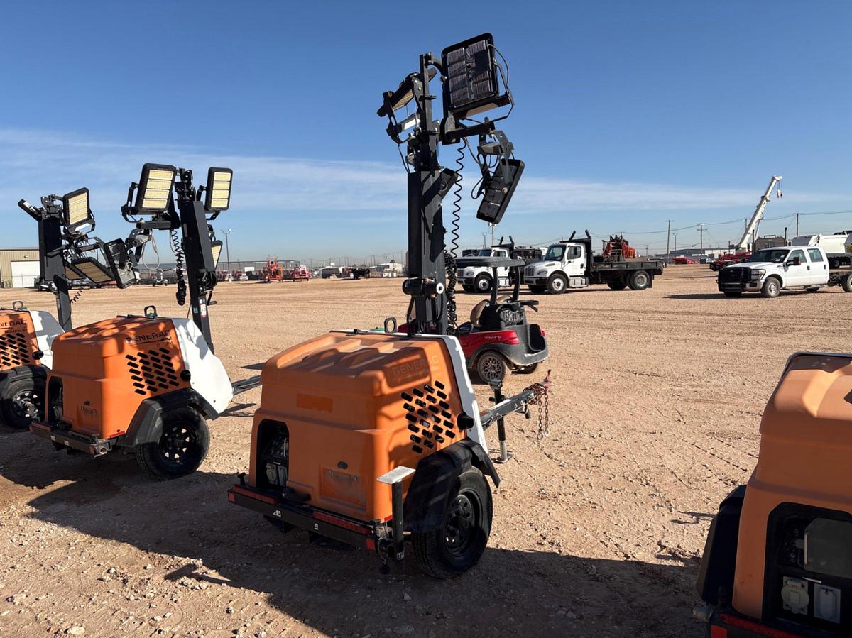 Used 2018 GENERAC MLT6SMD 6KW S/A BUMPER PULL LED LIGHT TOWER