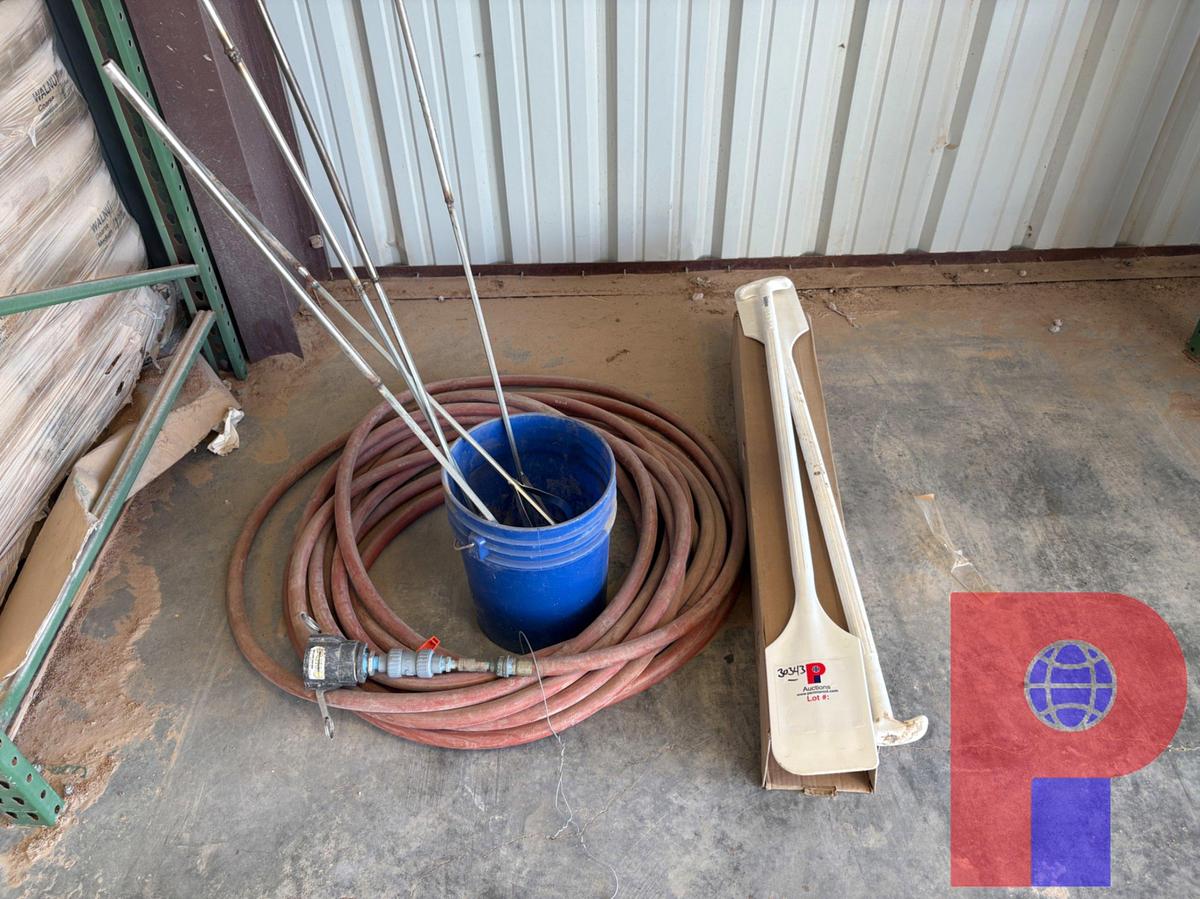 Used (5) UNUSED REMCO OARS, (5) MIXING RODS, & 1” AIR HOSE