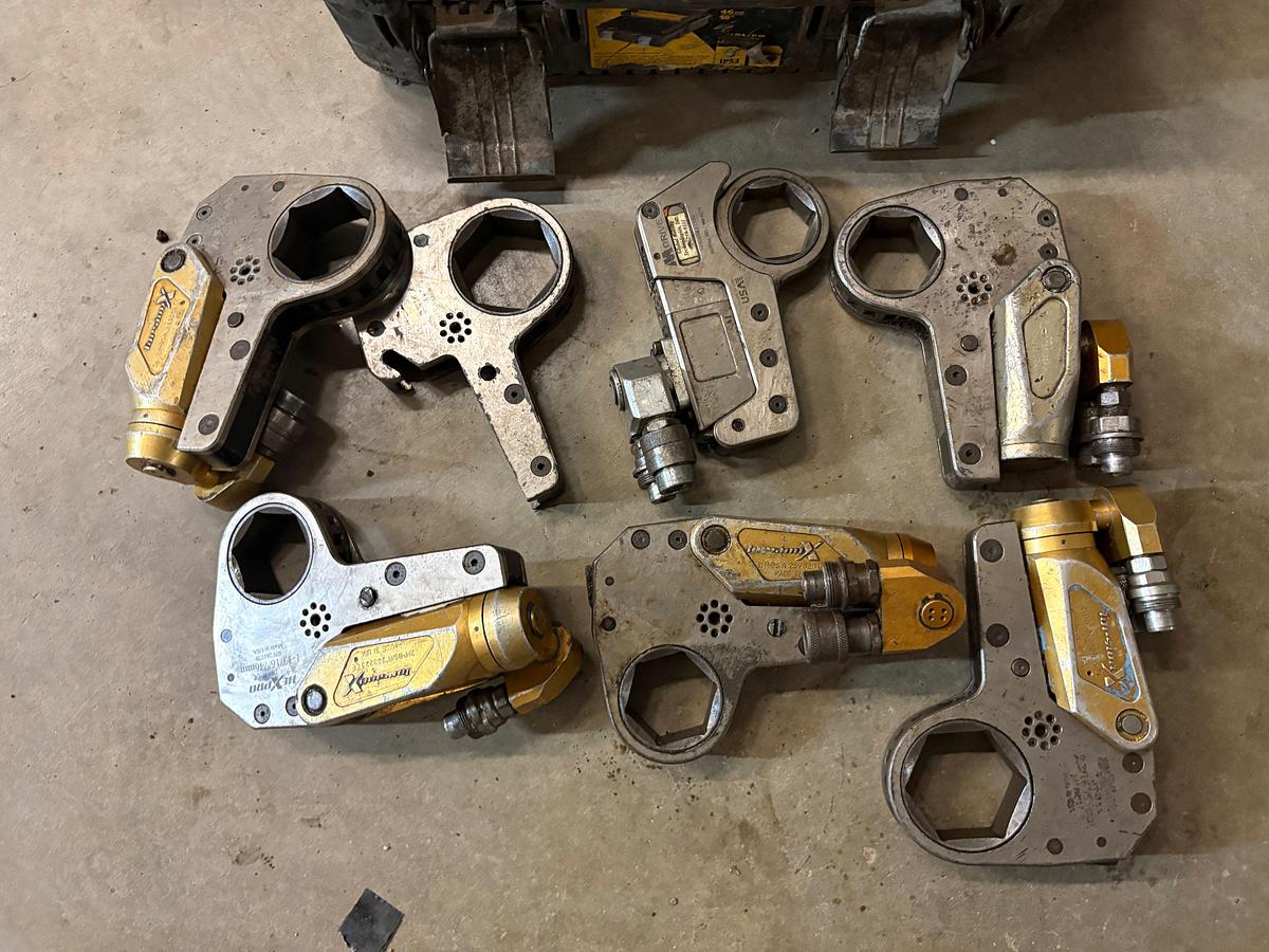 Used Set of (7) hexpro hydraulic torque wrenches