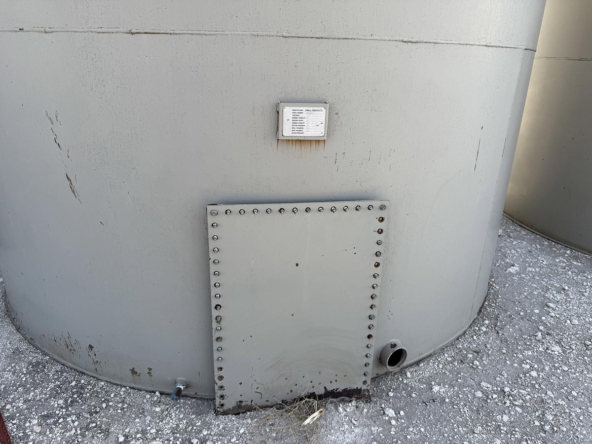 Used 2007 CRALL PRODUCTS 12’ DIA X 15’ H 300 BBL CRUDE OIL STORAGE TANK