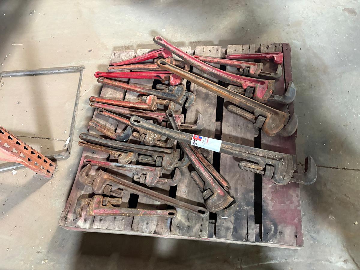 Used Pallet of (16) assorted size pipe wrenches