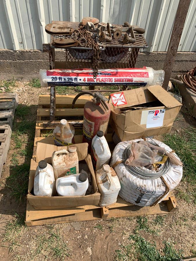 Used (7) Pallets of Cam Parts, Exhaust, Come Along, Rig Lights, And Hydraulic Hoses