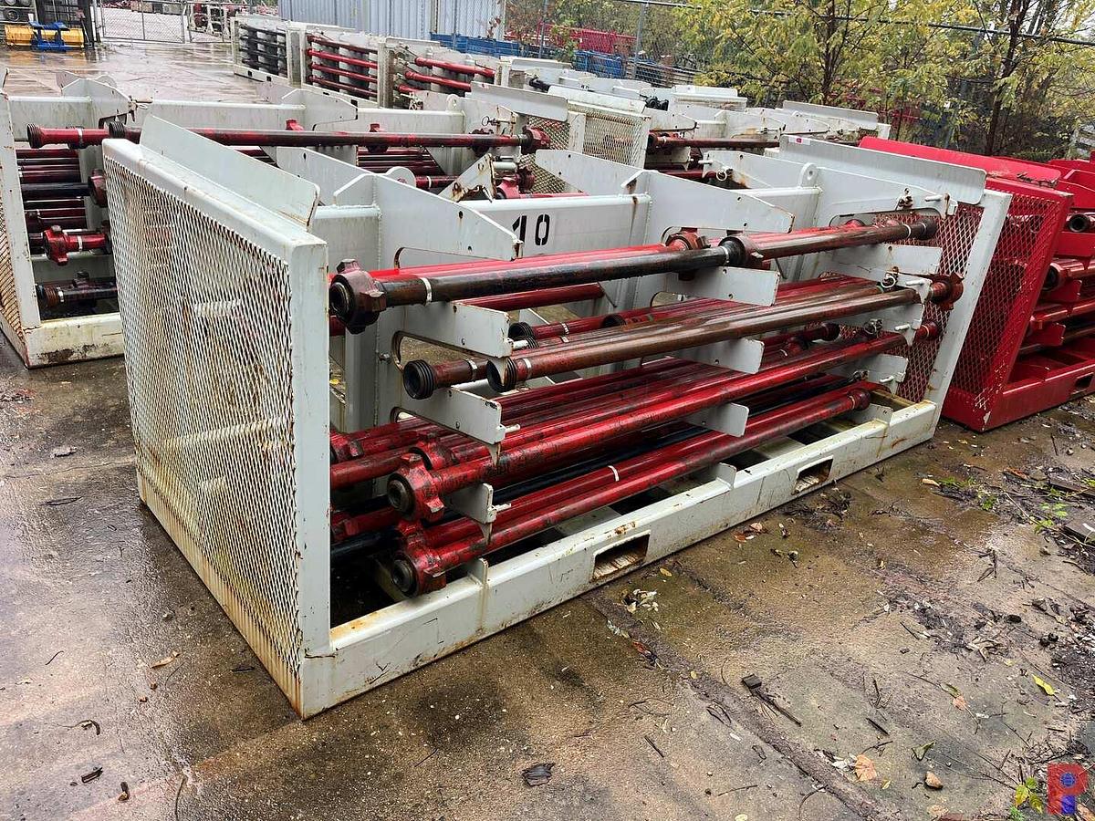 Used (32) JTS. OF TESTED 2” 1502 15K WP FLOW IRON W/ TRANSPORT RACK