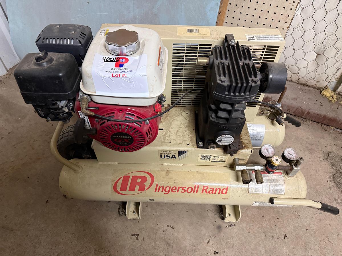 Used (Unused) Ingersoll Rand 5.5 HP 8 Gallon Twin Tank Gas Powered Wheelbarrow Air Compressor (Model SS3J5.5GH-WB)